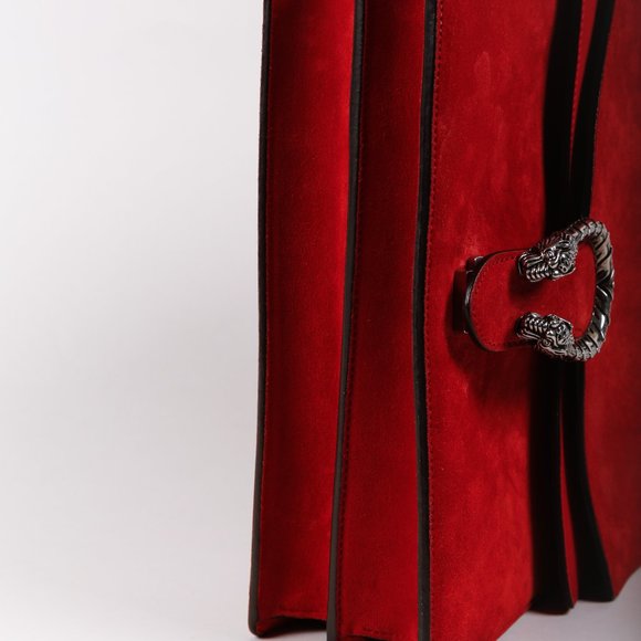 *SOLD* Gucci Dionysus Red Suede Medium GG Shoulder Bag - Picture 4 of 10